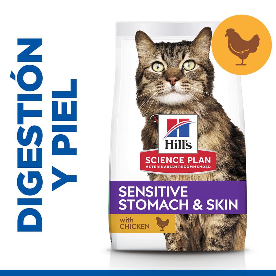 1.5 kg Hill's Adult Science Plan Sensitive Stomach Frango ra&ccedil;&atilde;o para gatos, , large Imagem n&uacute;mero 2